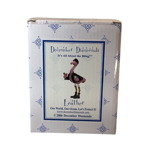 December Diamonds Pink Flamingo Hanging Ornament Leather Jacket Boots - Picture 3 of 8